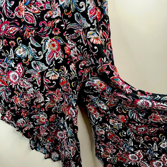 Paisley print sleeveless side zip gaucho style jumpsuit size Medium 100% Rayon - Picture 7 of 9